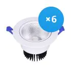 Mehrfachpackung 6x LED Deckenstrahler Rund schwenkbar 12W 960lm 60D - 930  | 110mm - Ausschnitt 90mm - UGR 