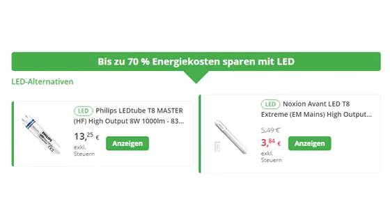 Sparen mit den LED-Alternativen von BeleuchtungDirekt